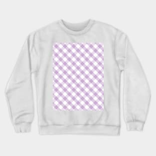 Lavender and White Check Gingham Plaid Crewneck Sweatshirt